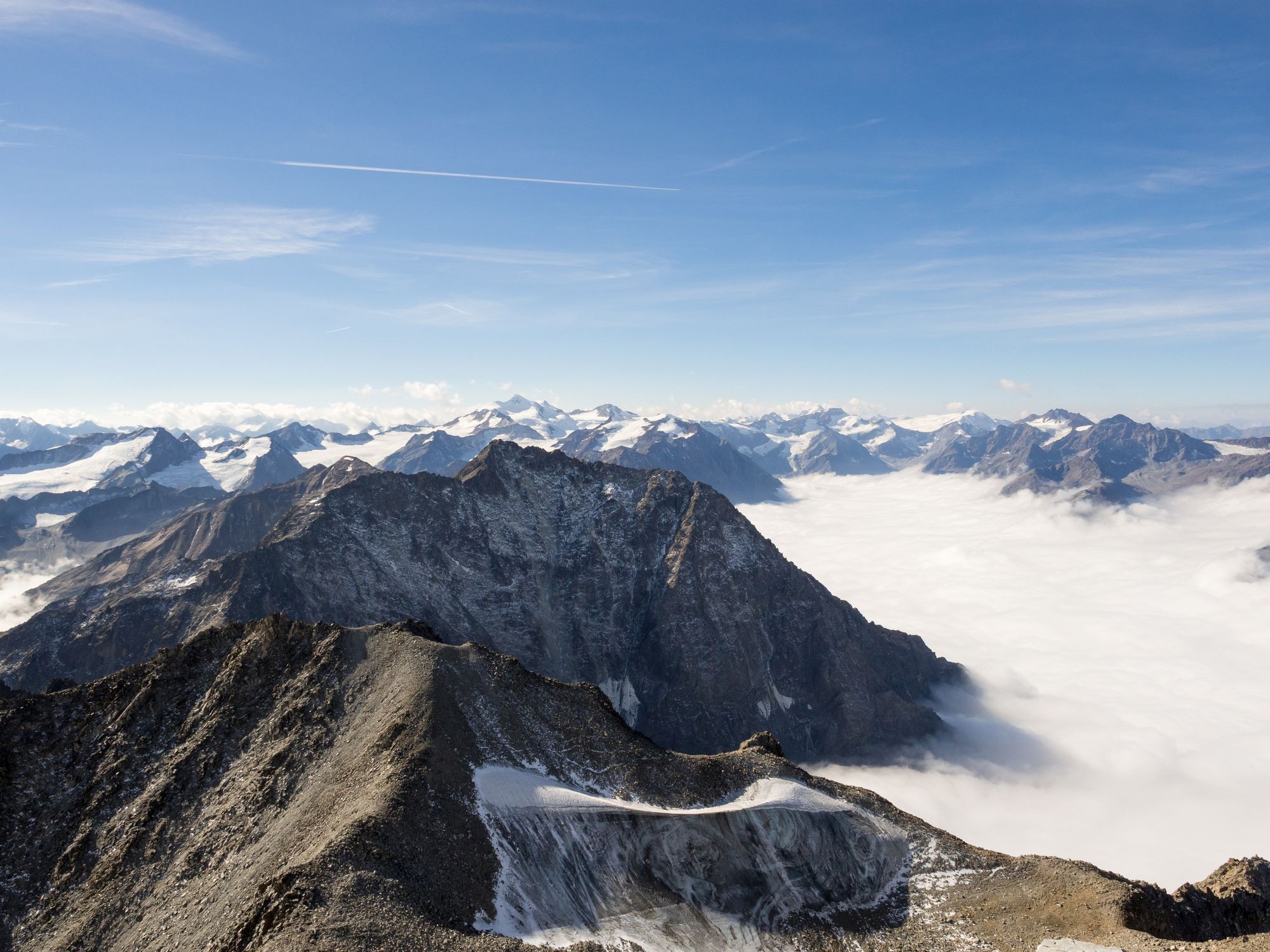 Ausblick von der Hohen Geige Richtung Pitzaler Gletscher